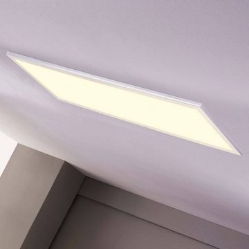 Lindby LED Panel Livel, dimmbar, LED-Leuchtmittel fest verbaut, Farbwechsel warmweiß / tageslicht, Modern, PMMA, Aluminium, weiß, silber, 1 flammig, inkl.