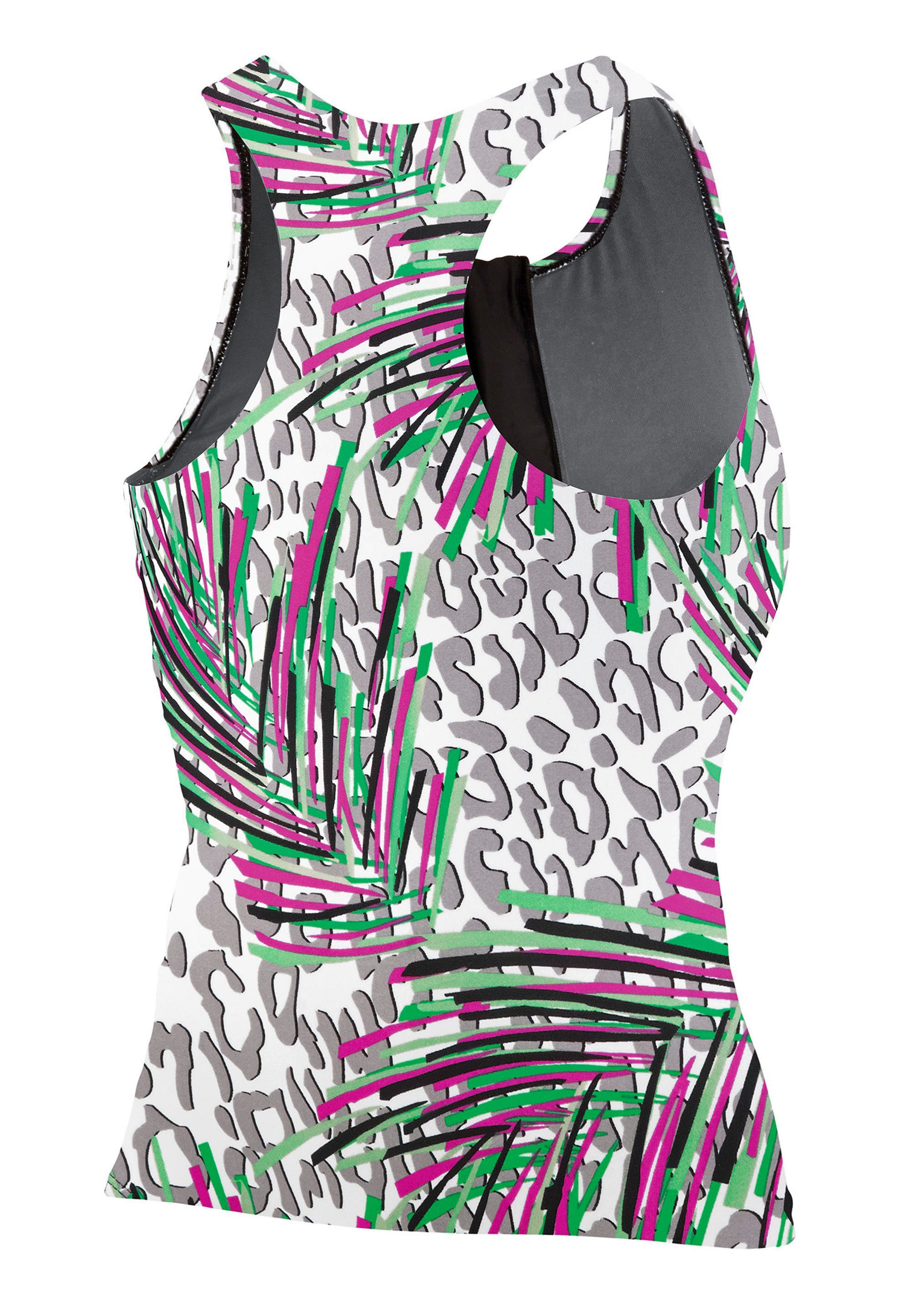 Beco Beermann Tankini BEsuit Racerback Swimtop (1-St) mit Front-Reißverschluss und Innen-BH in aufregendem Blütendesign