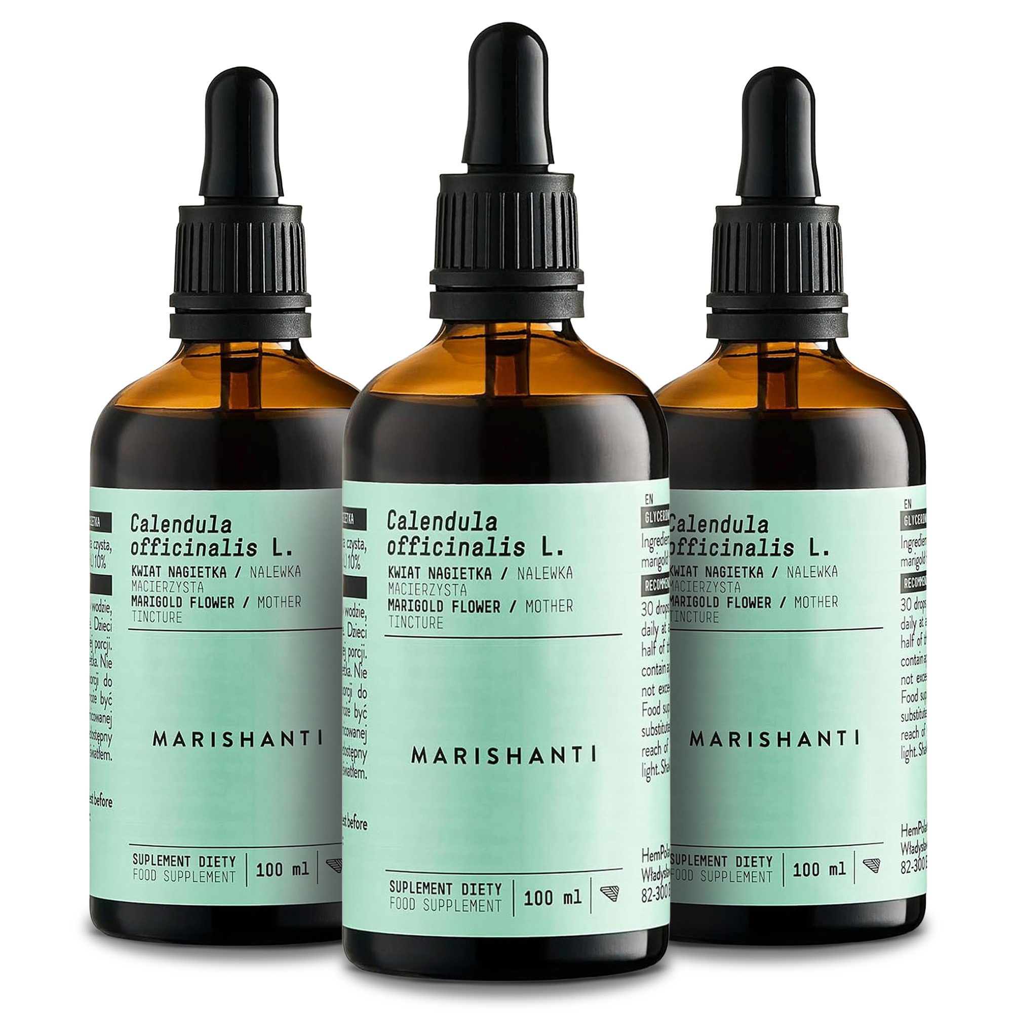 MARISHANTI Ringelblume Extrakt – alkoholfreie Tropfen, als pflanzliche Tinktur aus (Calendula officinalis) à 300 ml, – Vegan