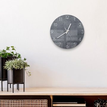DEQORI Wanduhr 'Natursteinfliesen' (Glas Glasuhr modern Wand Uhr Design Küchenuhr)