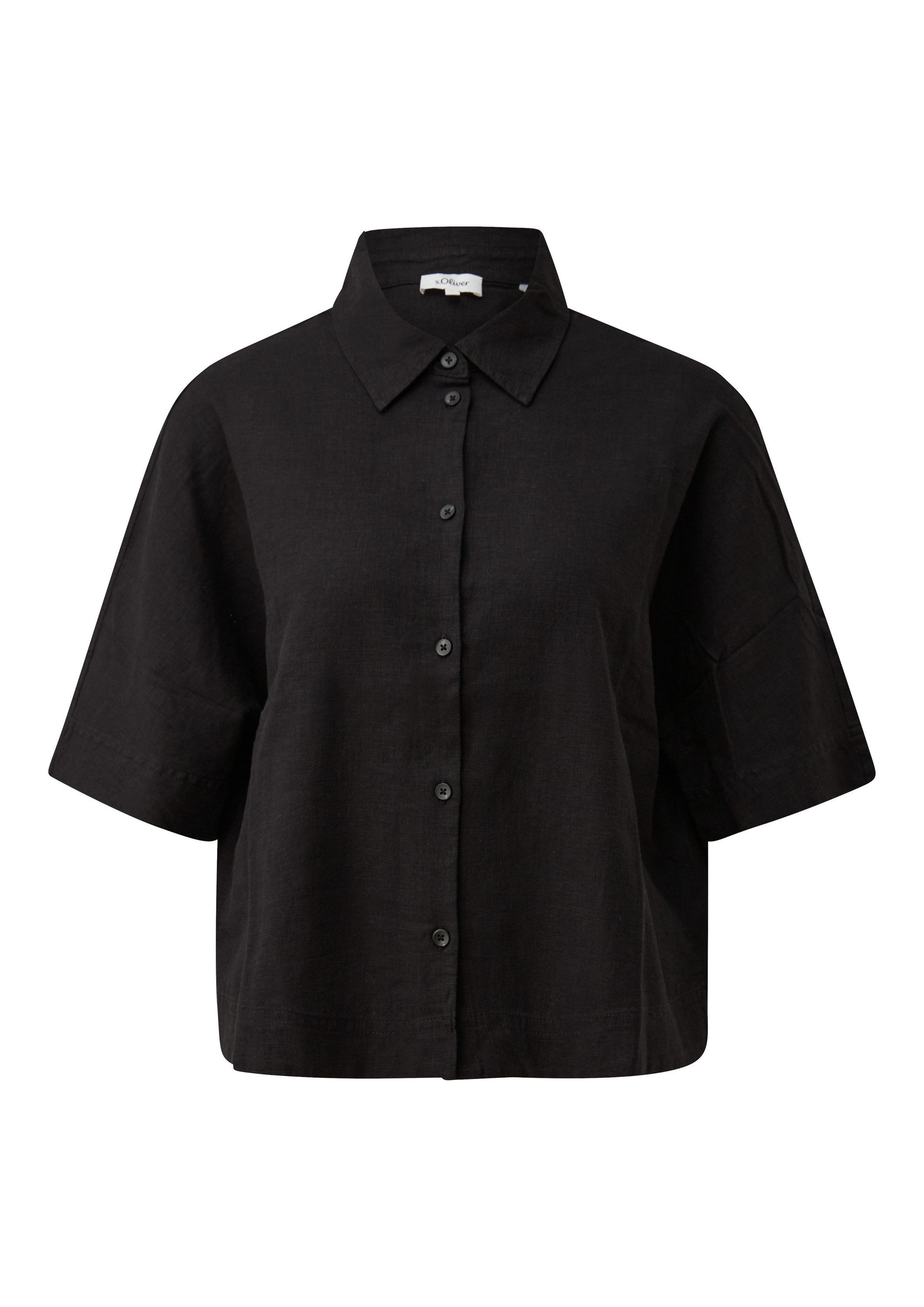 s.Oliver Kurzarmbluse Bluse Kurzarm-Bluse aus Leinenmix