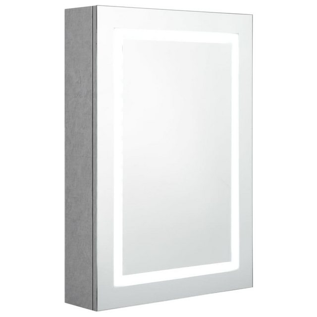 vidaXL Badezimmerspiegelschrank LED-Bad-Spiegelschrank Betongrau 50x13x70 cm