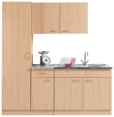 wiho Küchen Küche Kiel, Breite 190 cm mit 28 mm starker Arbeitsplatte, Tiefe 50 cm