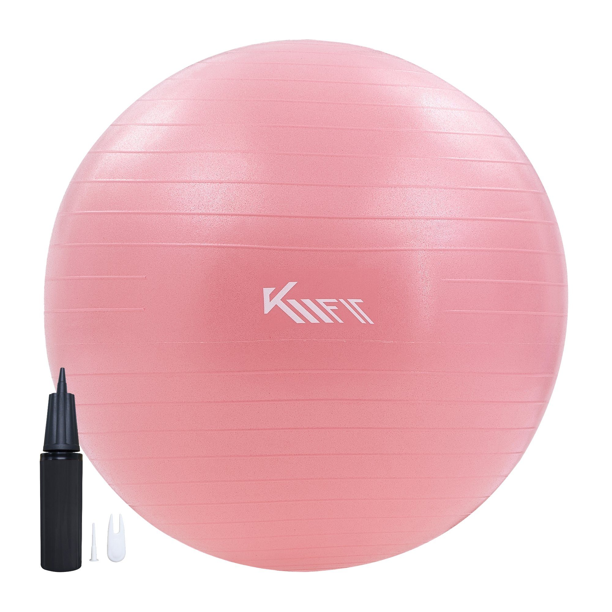 KM - Fit Gymnastikball Trainingsball Sitzball für Fitness,Yoga,Gymnastik 65 cm (mit Luft-Pumpe, Rosa), Max. Belastbarkeit: 300 kg