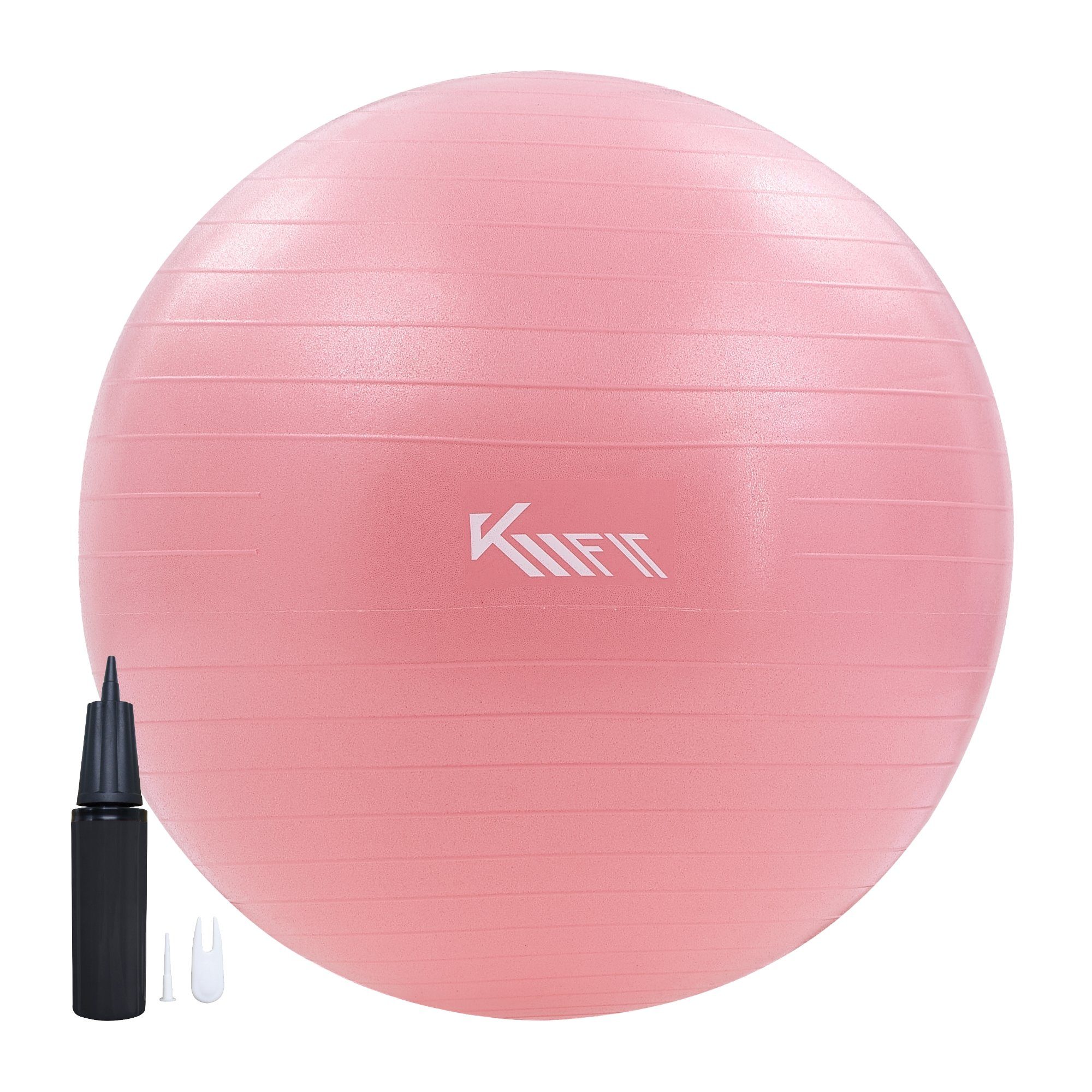 KM - Fit Gymnastikball 65 cm Trainingsball Sitzball für Fitness, Yoga & Gymnastik (mit Luft-Pumpe, Rosa), Max. Belastbarkeit: 300 kg