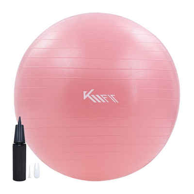 KM - Fit Gymnastikball Trainingsball Sitzball für Fitness,Yoga,Gymnastik 65 cm (mit Luft-Pumpe, Rosa), Max. Belastbarkeit: 300 kg