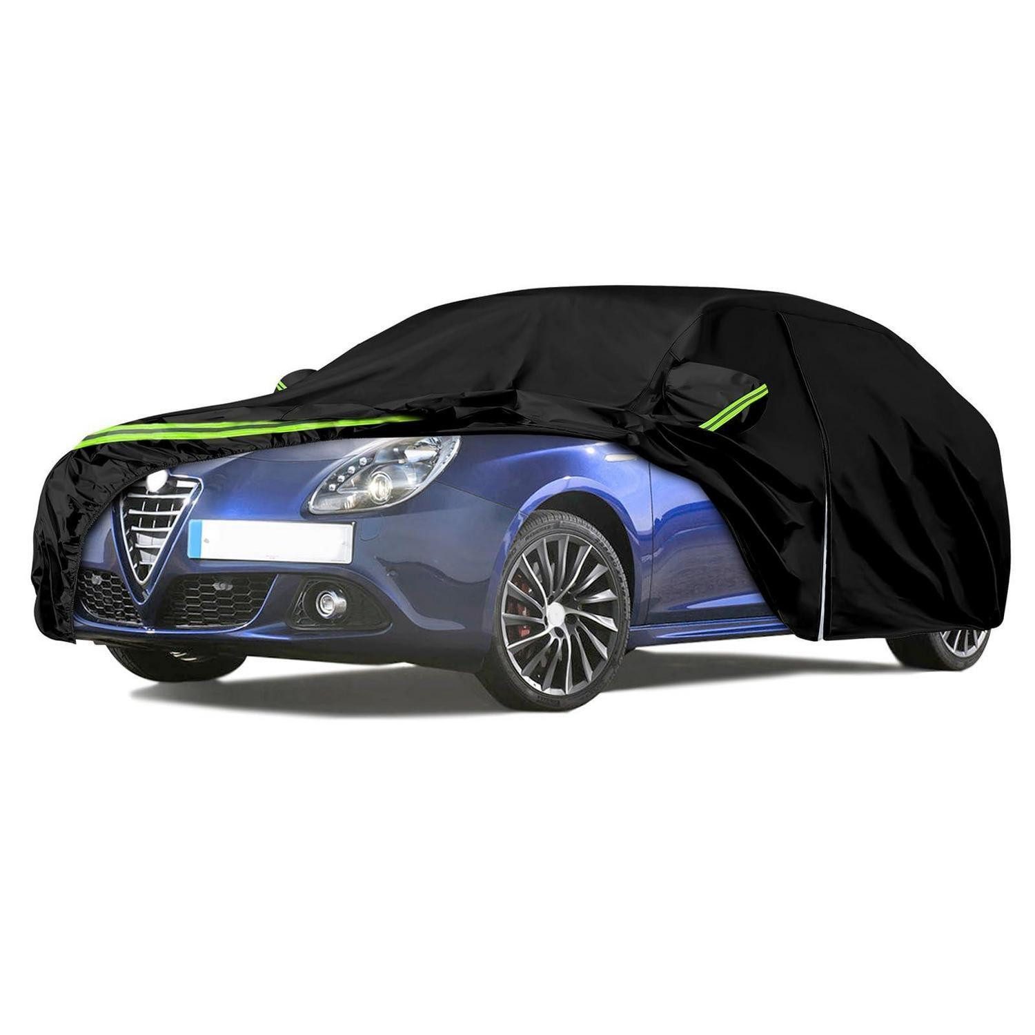 LuxusKollektion Autoplane Autoabdeckung Reißverschluss Seitentür Schwarz Alfa Romeo Giulietta