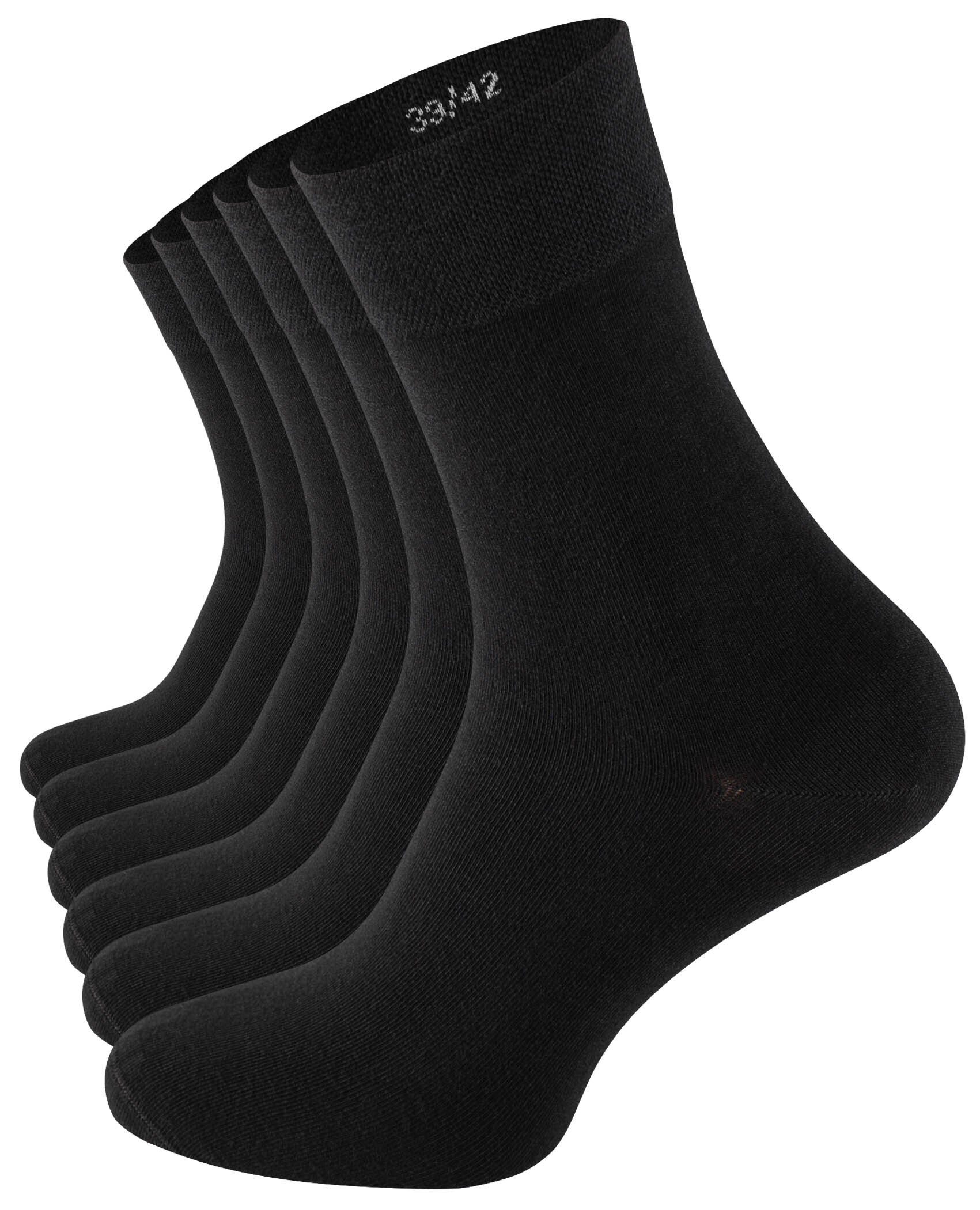 Clark Schwarz Crown® angenehmer in Socken (6-Paar) Baumwollqualität