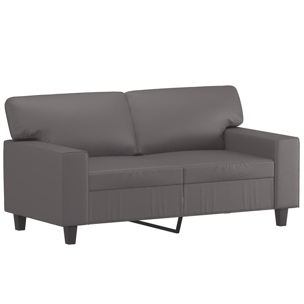vidaXL Sofa 2-Sitzer-Sofa Grau 120 cm Kunstleder