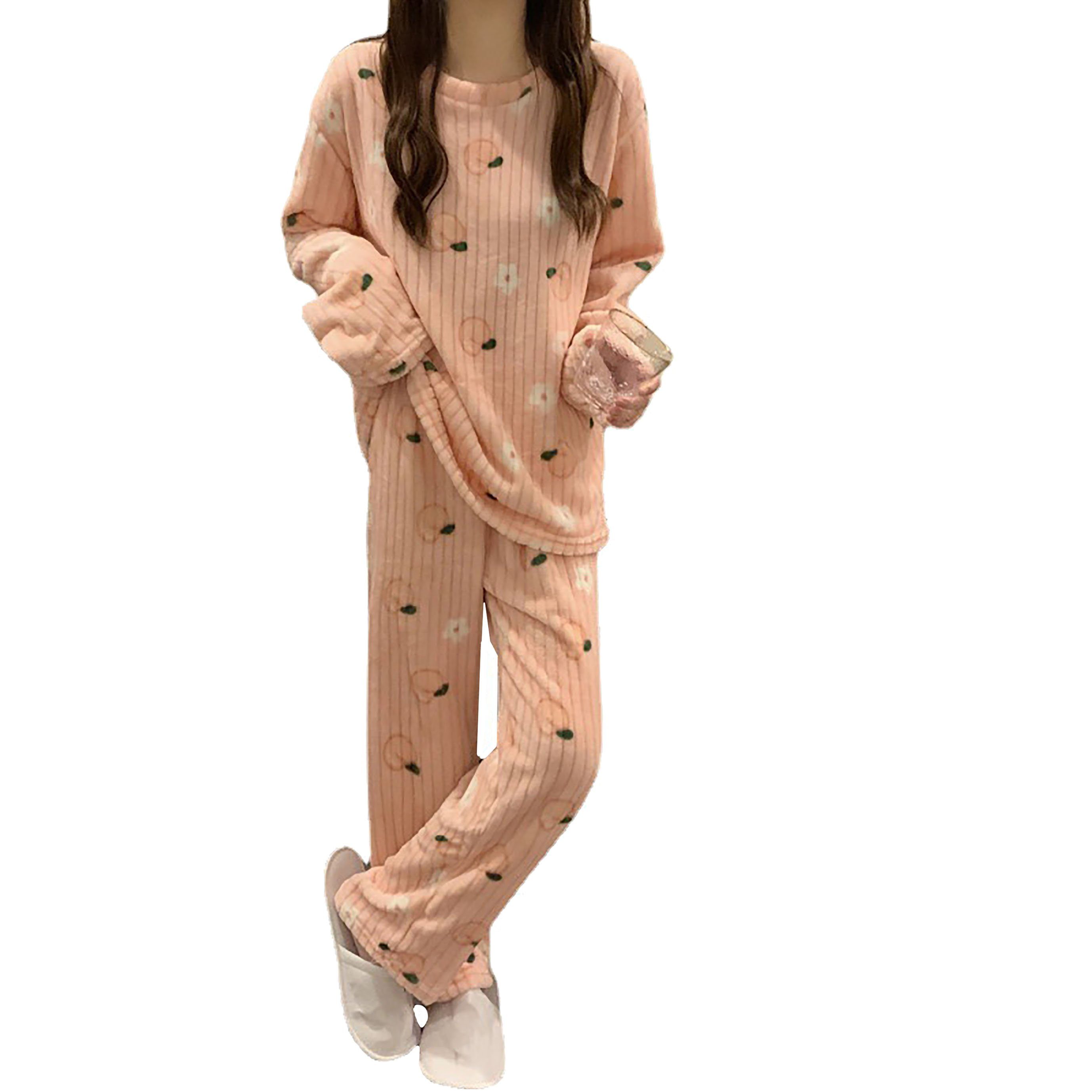 Tapferer Ping Pyjama Pfirsich Pyjama für Damen im Winter