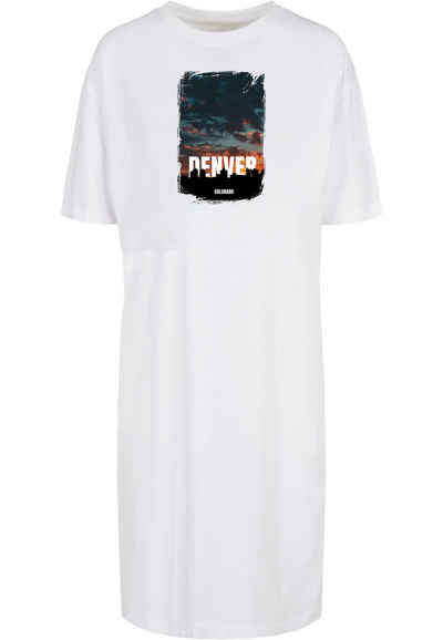 Merchcode Shirtkleid Merchcode Damen Ladies Denver Organic Oversized Slit Tee Dress (1-tlg)