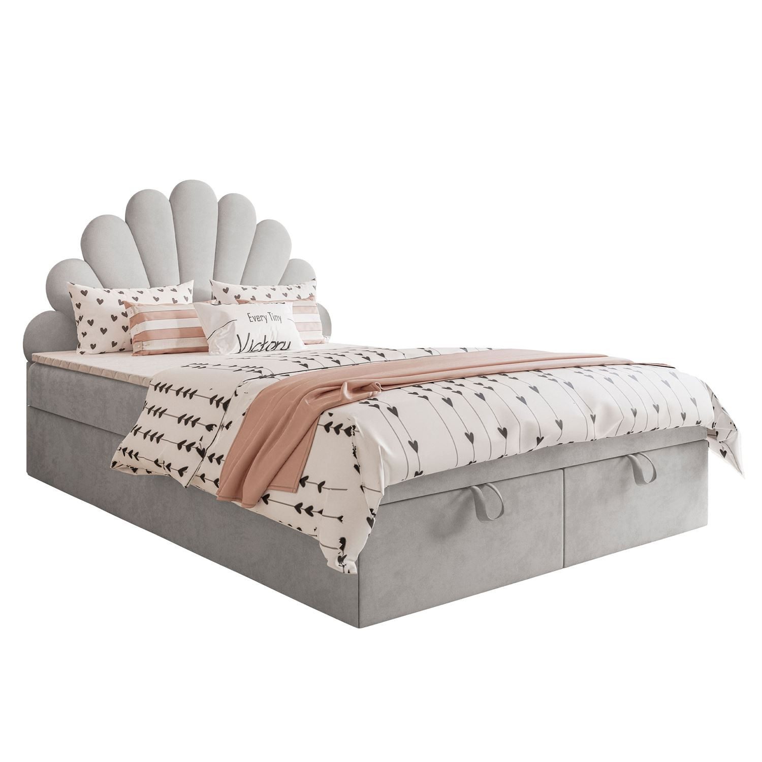 Lookway Boxspringbett ASHLEY Polsterbett mit Muschel-Kopfteil günstig online kaufen