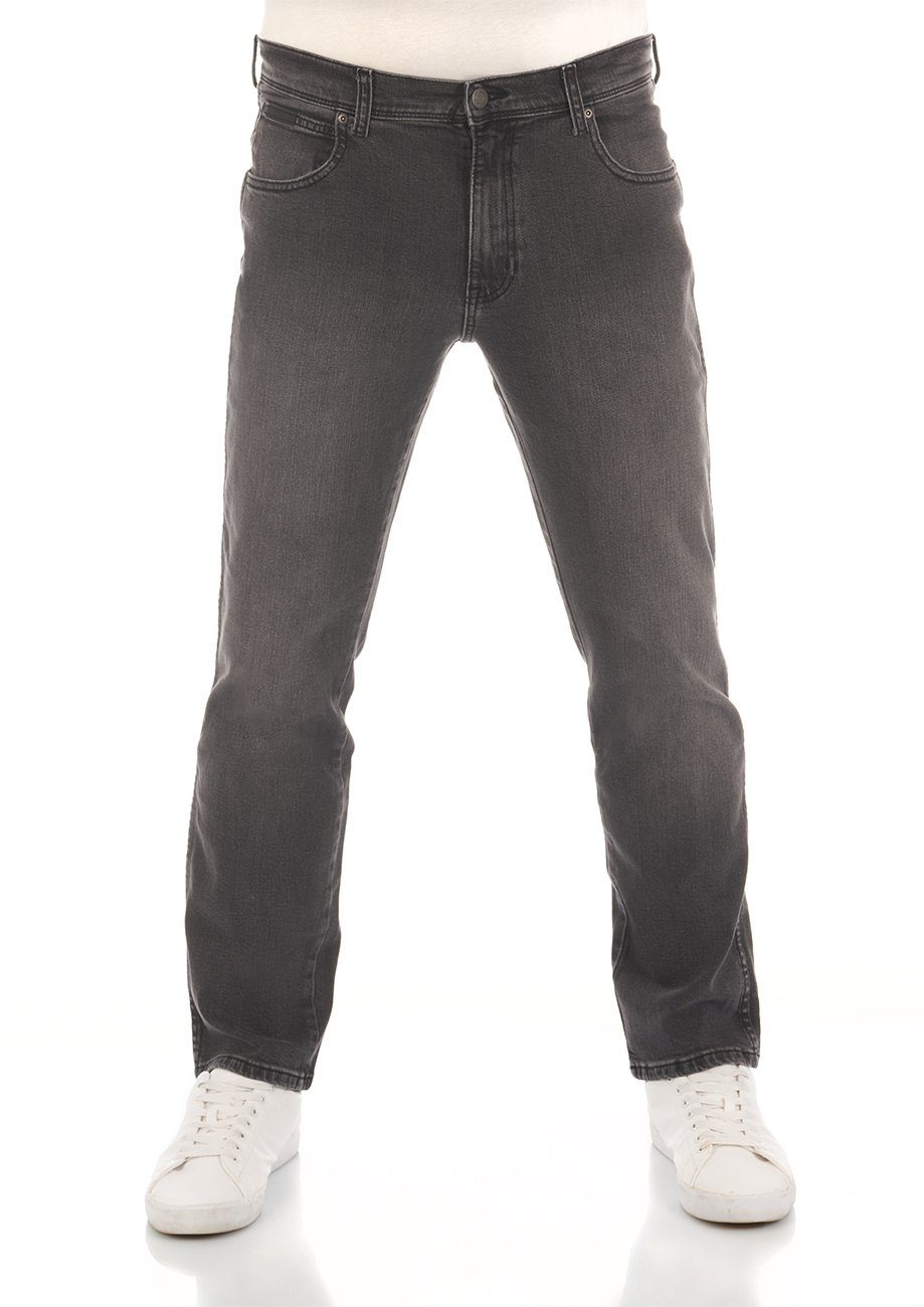 Stretch mit (WSS1HT24G) Stretch Jeanshose Hose Texas Super Wrangler Grey Straight-Jeans Denim Regular Fit Herren