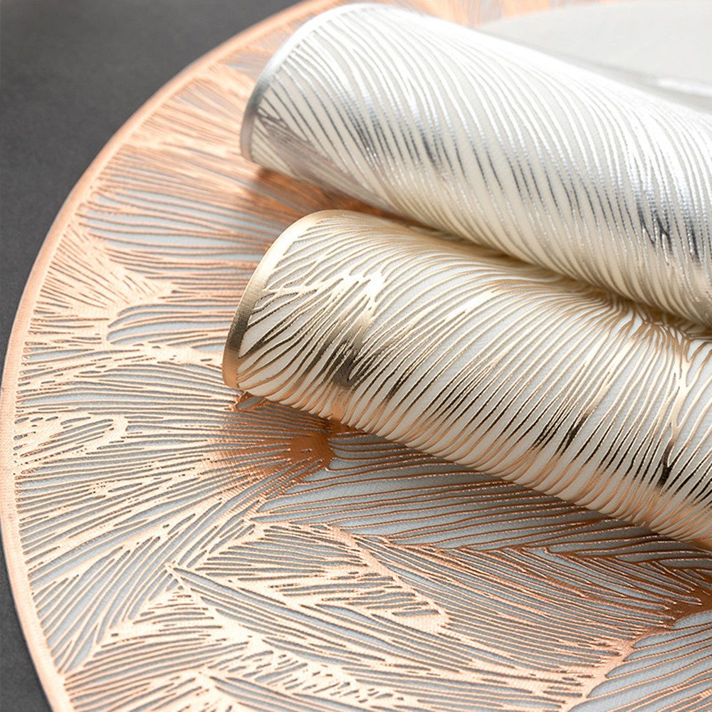 XDeer Tischdecke 4 stück Tischset, Platzset Rund/Rechteck,Tischsets Abwaschbar, Hitzebeständige, 38 * 38 cm