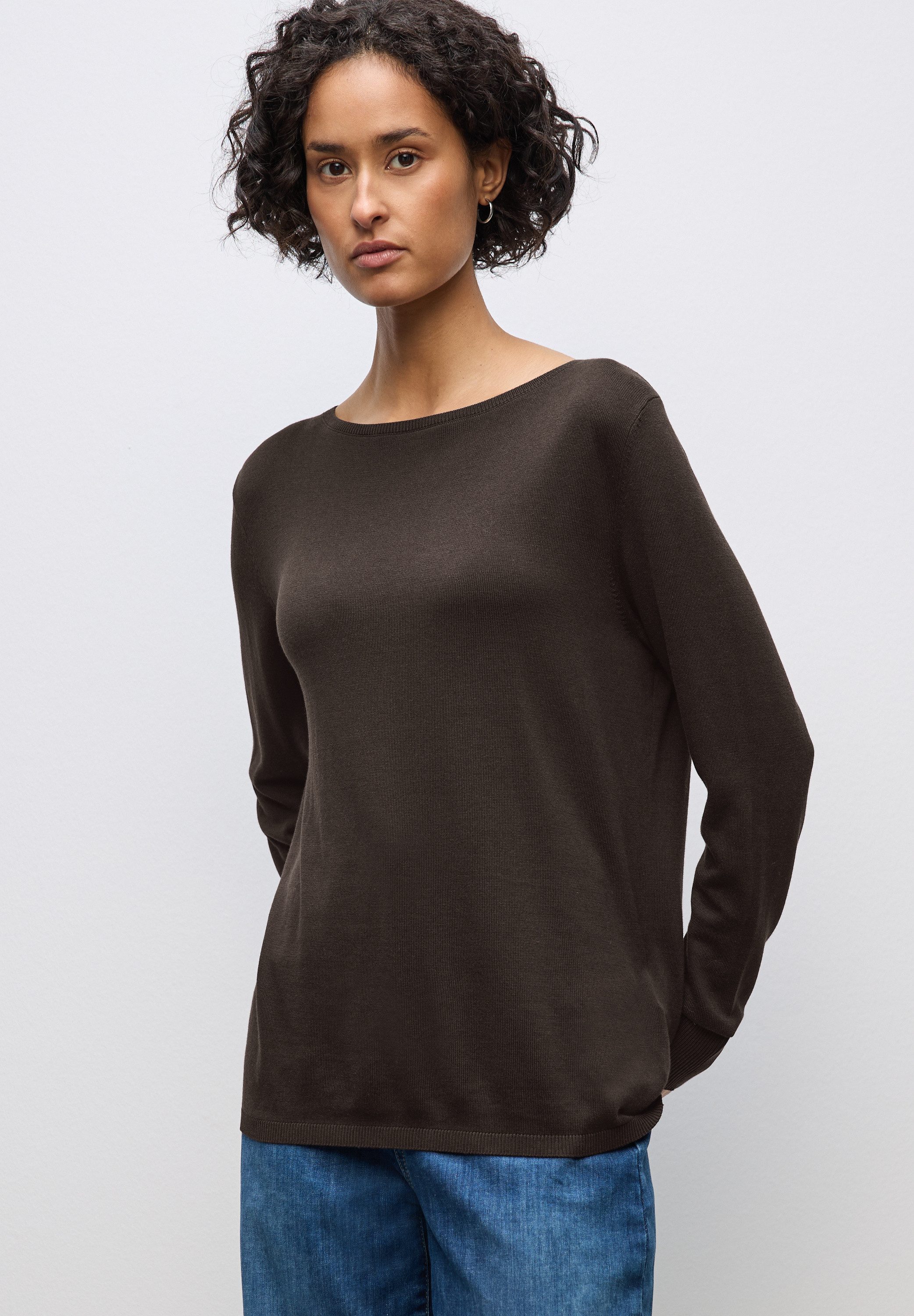 STREET ONE Strickpullover mit U-Boot-Ausschnitt günstig online kaufen