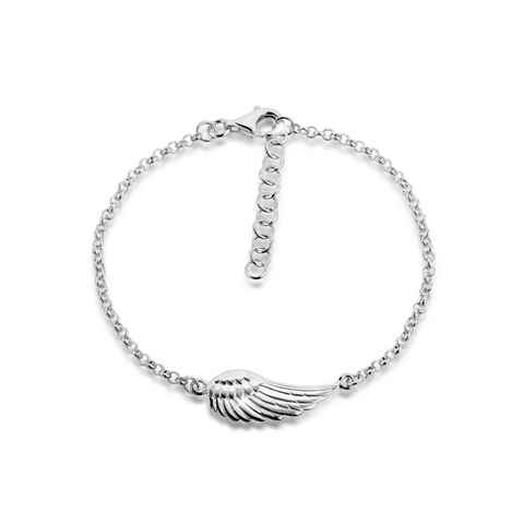 Nenalina Armband Flügel Anhänger Schutzengel 925 Silber, Flügel