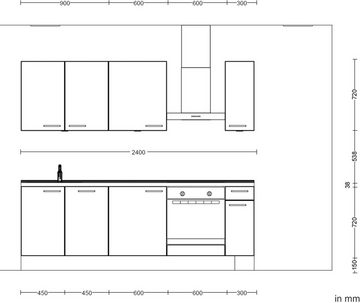 nobilia® Küchenzeile "Riva basic", vormontiert, Ausrichtung wählbar, Breite 240 cm, ohne E-Geräte