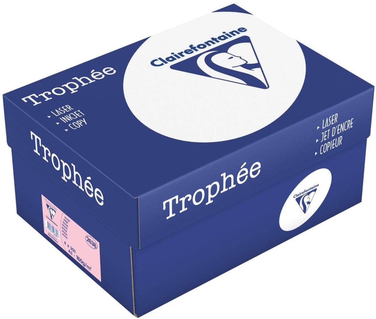 CLAIREFONTAINE Kopierpapier Kopierpapier Trophee A3 160g/qm VE=250 Blatt rosa (4 Stück)