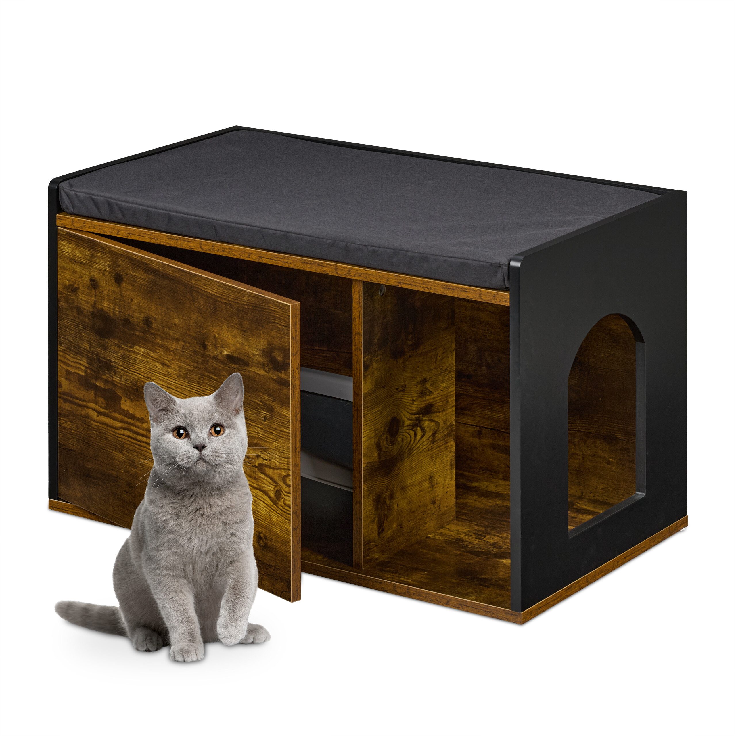 relaxdays Katzenzelt Katzenschrank im Industrial Design günstig online kaufen