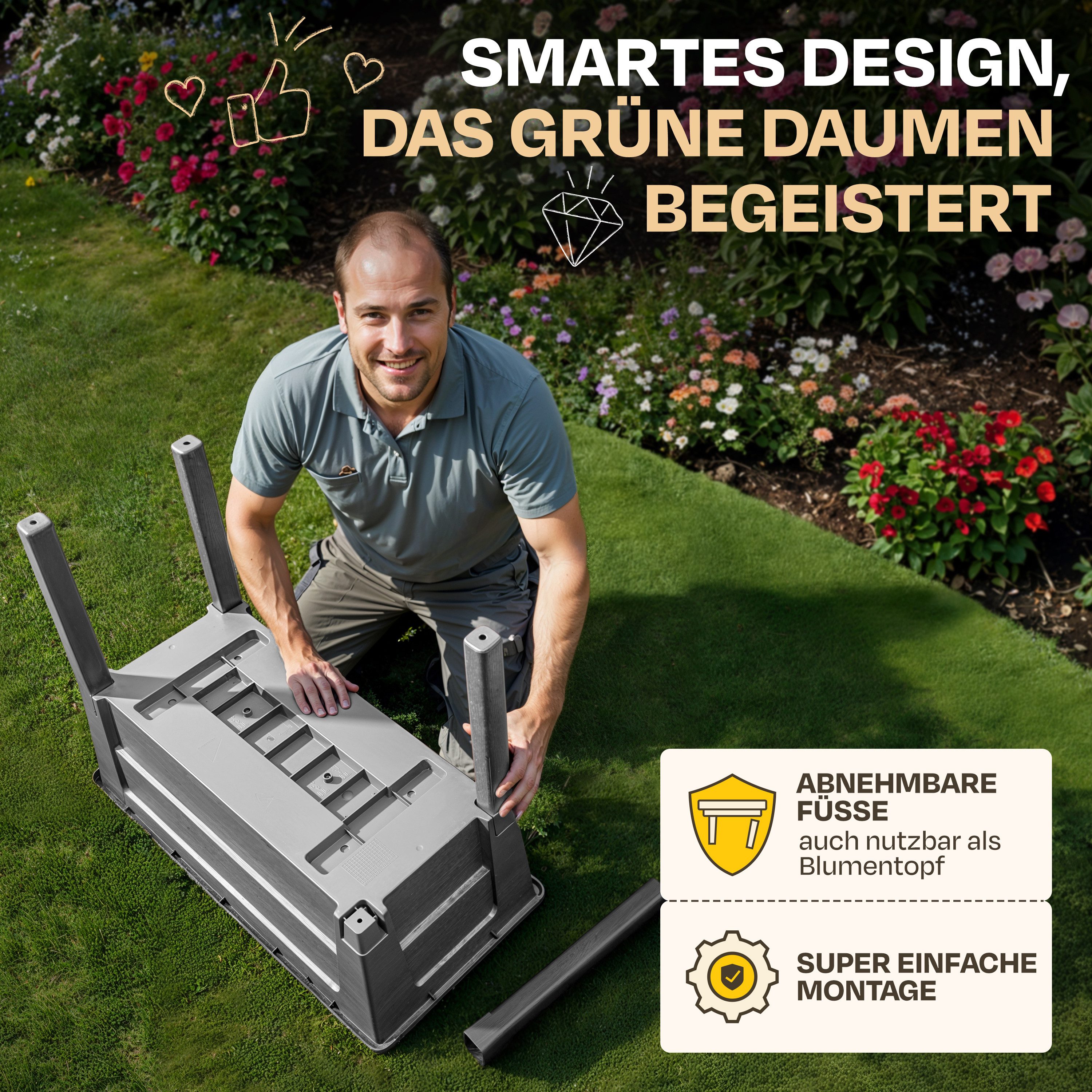 ONDIS24 Hochbeet Blumenkübel Frühbeet Gewächshaus Victoria – Bild 5 von 5
