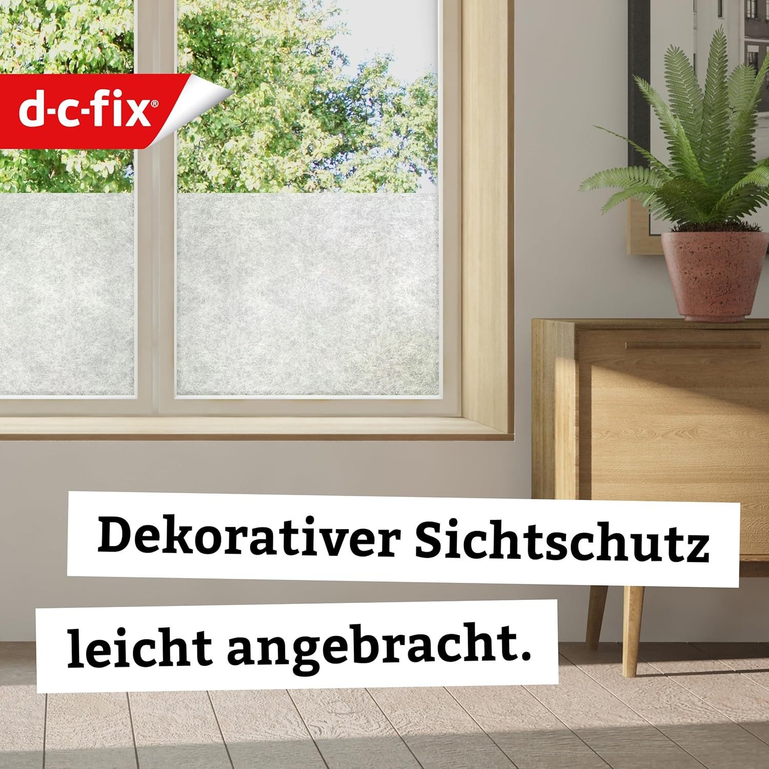 d-c-fix Fensterfolie Reispapier Sichtschutzfolie selbsthaftend Deko Folie für Fenster innen, Spürbar geprägt, Statisch haftend - Rückstandslos entfernbar & wiederverwendbar
