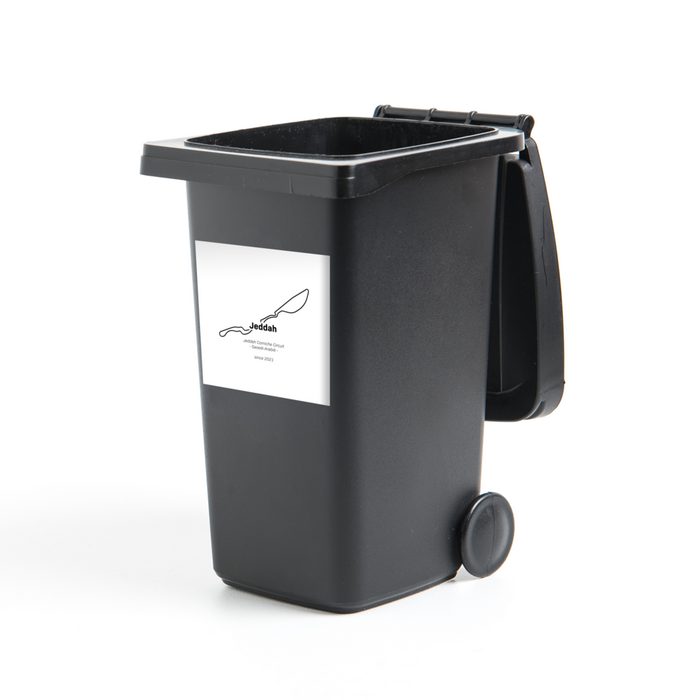 MuchoWow Wandsticker Formel 1 - Jeddah - Rennstrecke (1 St) Mülleimer-aufkleber Mülltonne Sticker Container Abfalbehälter