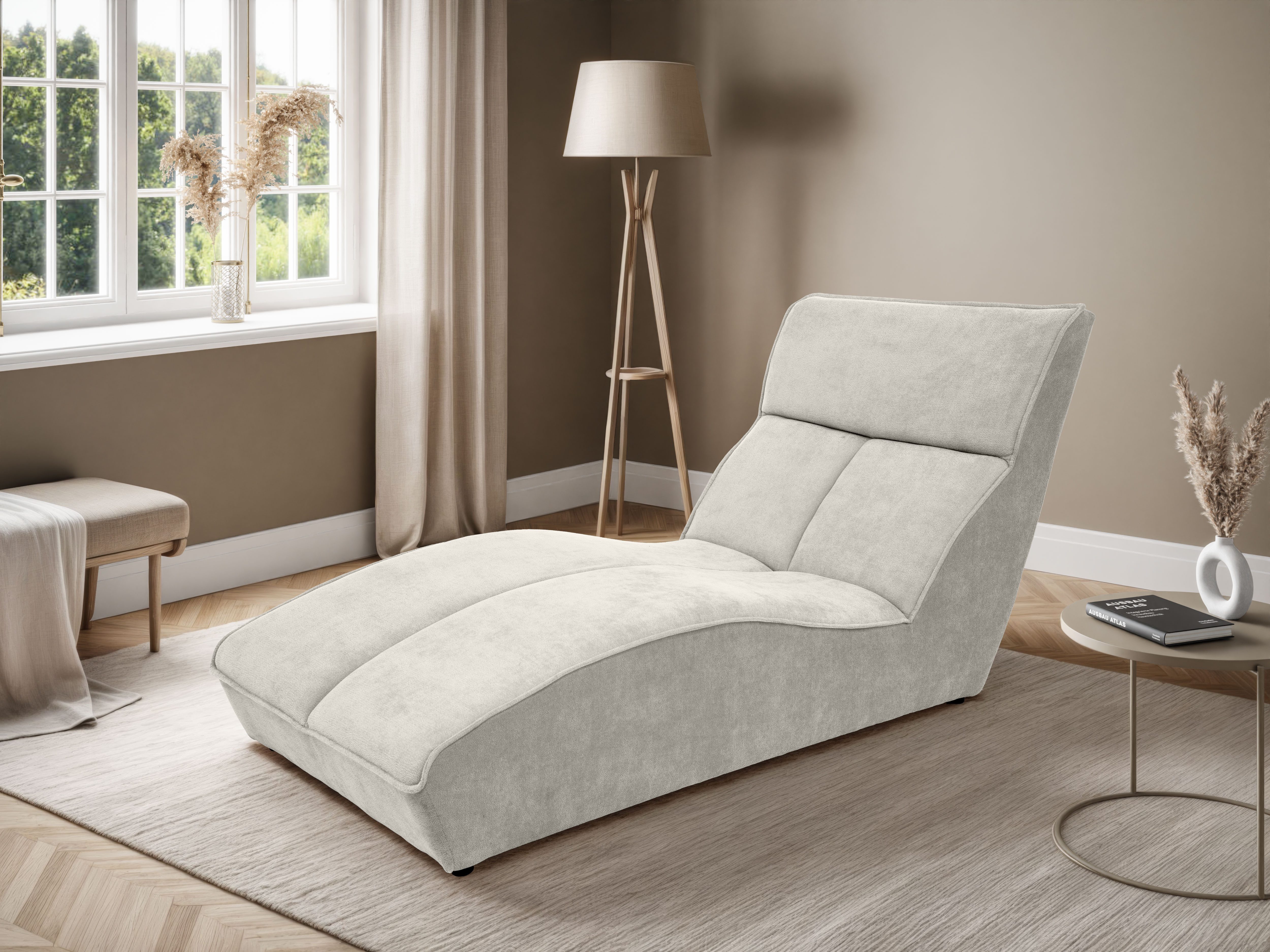 Beautysofa Chaiselongue SAN DIEGO moderne Recamiere aus Velours, Veloursstoff Sereno, in vielen modernen Farben erhältlich, Design Liegesofa zum Entspannen