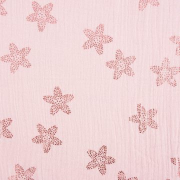 Rico Design Stoff Rico Design Bekleidungsstoff Krinkel MusselKirschblüten rosa metallic, mit Metallic-Effekt
