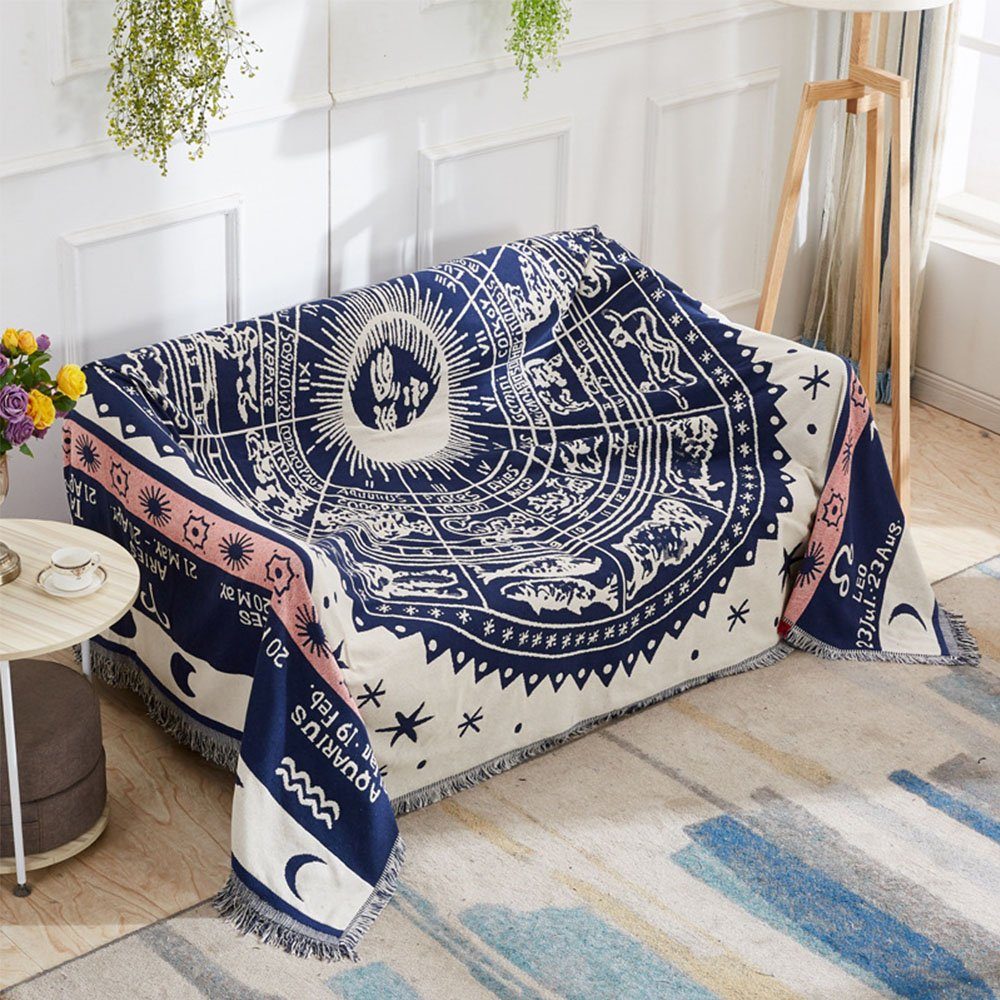 Sofaschoner Decke hochwertige Sofa Constellation überwurfdecke Muster FELIXLEO 180*300cm