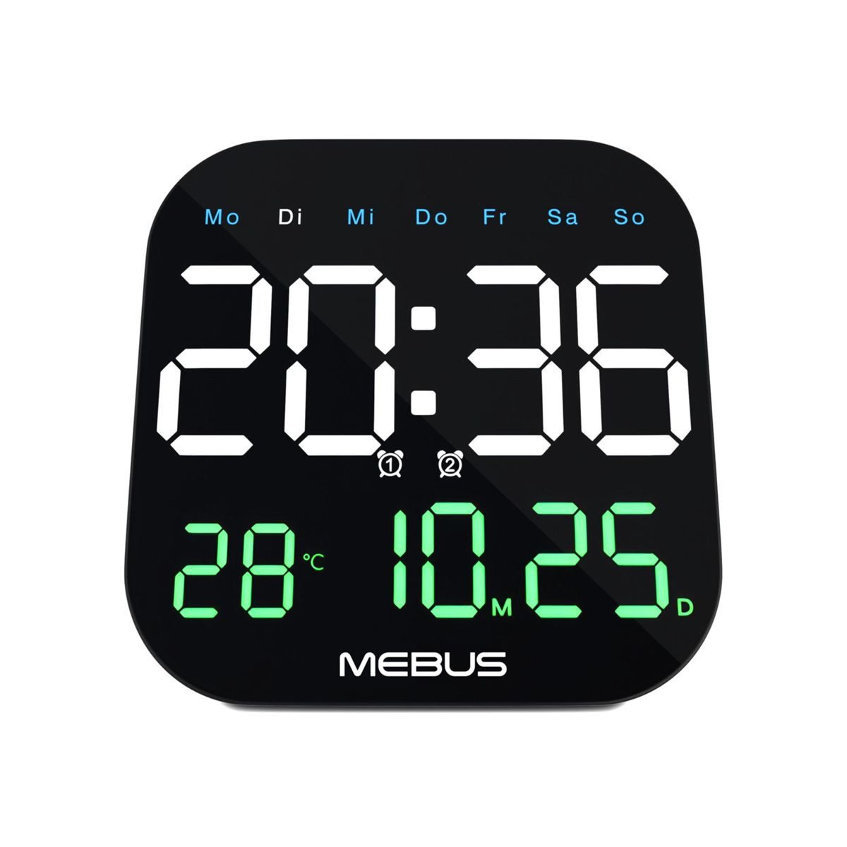 Mebus Wecker 19855 Quarz-Wanduhr digital