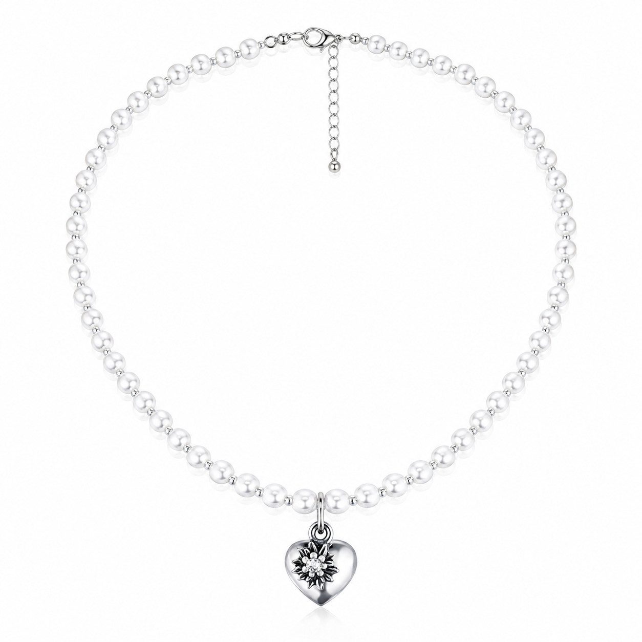LUISIA® Kette mit Anhänger LUISIA® Perlenkette 'Luna' mit Kristallen von Swar – Bild 2 von 5