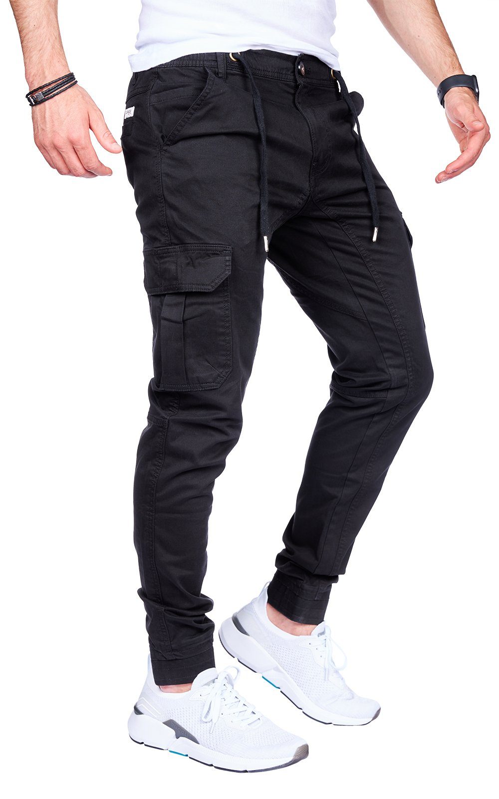 8008 Hose Styleko Cargohose Cargohose männer Herren Black Styleko Cargohose Chino Cargohose