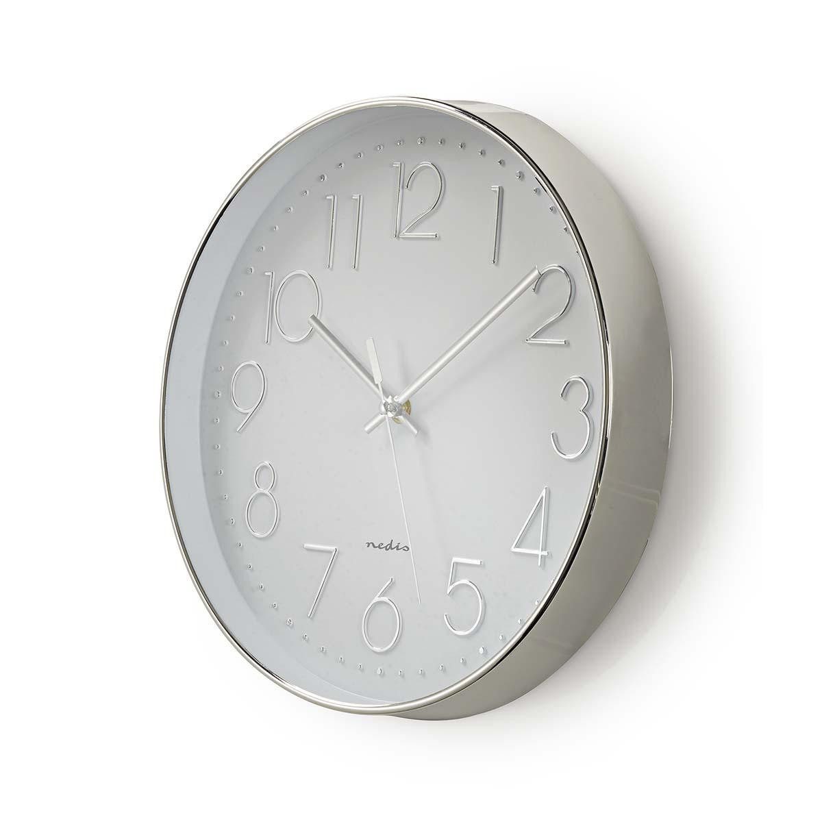 Nedis Wanduhr CLWA015PC30SR (Quarzwerk, gut ablesbare Ziffern, einfache Montage für jeden Raum)