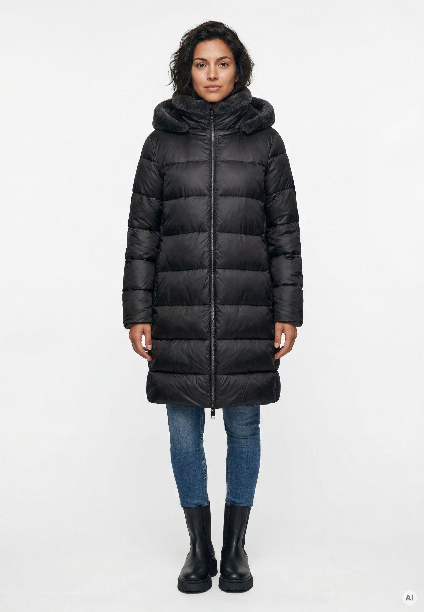 MILESTONE Steppmantel MSLouise Damen Steppjacke Lang Mantel gesteppt normale Passform