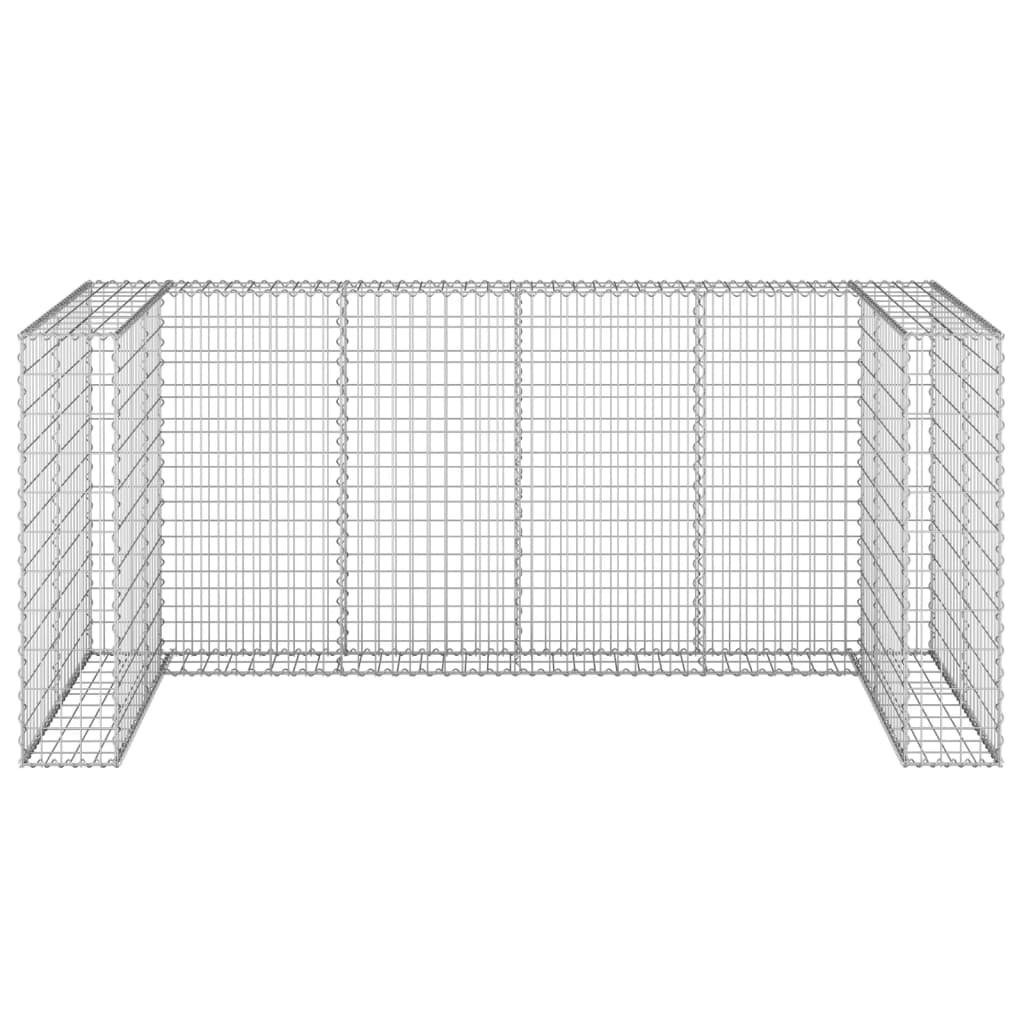 vidaXL Mülltonnenbox Gabionenwand für Mülltonnen Verzinkter Stahl 254x100x110 cm