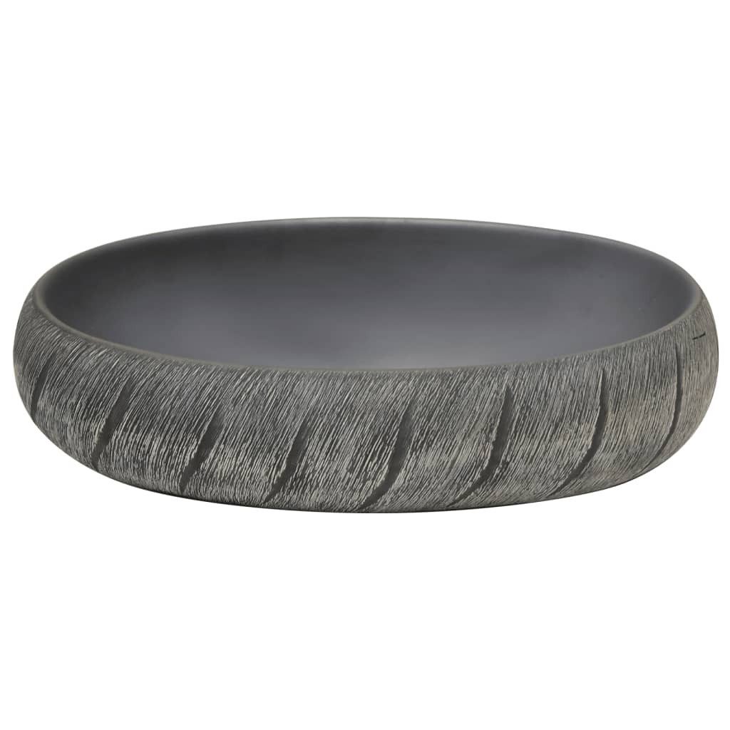 vidaXL Waschbecken 59 x 40 x 15 cm Waschbecken Badezimmer Aufsatzwaschbecken Schwarz und