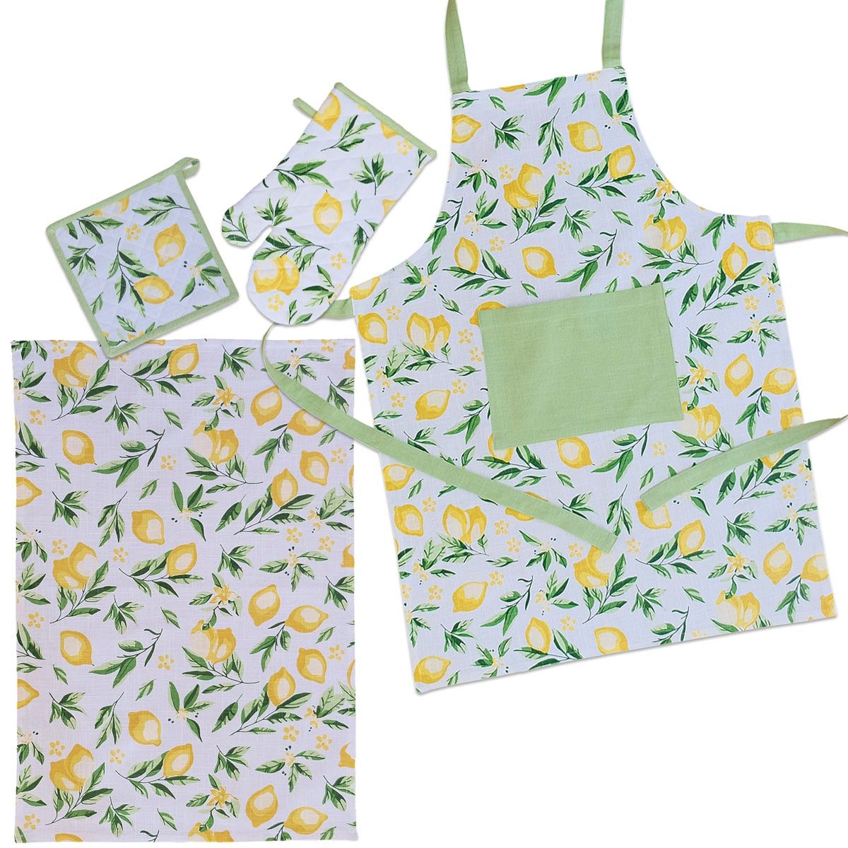 matches21 HOME & HOBBY Topflappen Küchen-Set DEBBIE weiß Zitronenmotiv - 1 günstig online kaufen