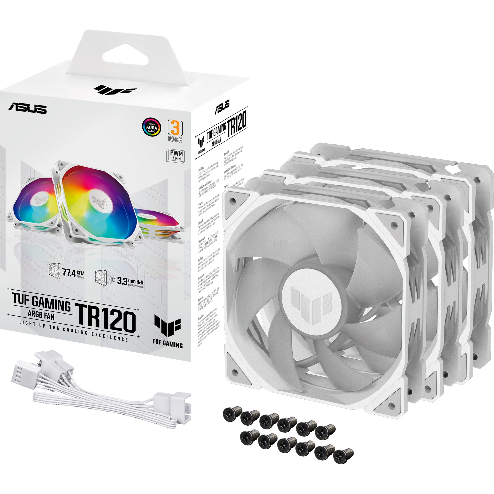 Asus Gehäuselüfter ASUS TUF GAMING TR120 ARGB, Gehäuselüfter, (3er Pack)