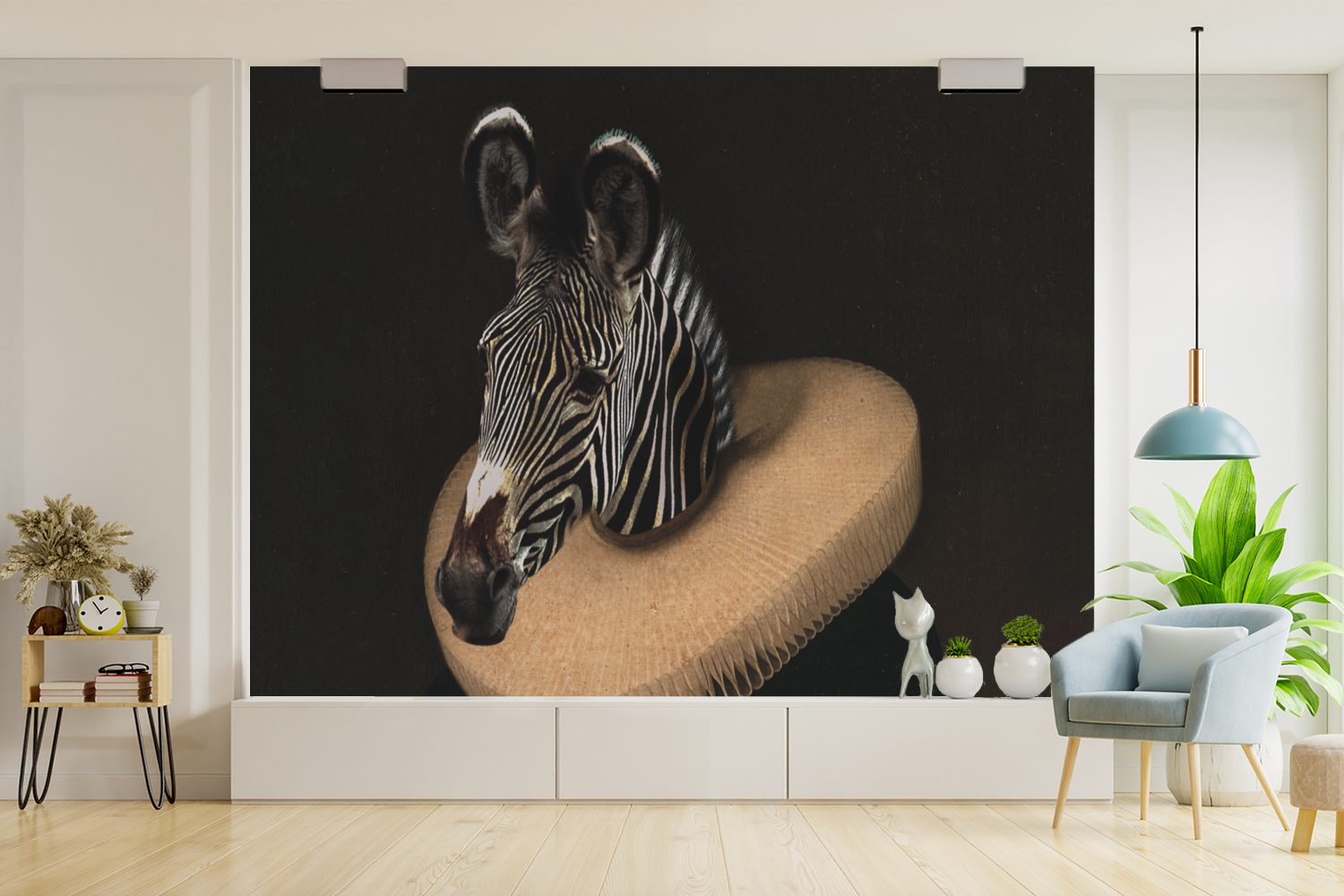Zebra Fototapete Wallpaper Kinderzimmer, bedruckt, St), Alte Tapete - Wohnzimmer, Gemälde für Meister, Matt, - MuchoWow (6 Schlafzimmer, Vinyl