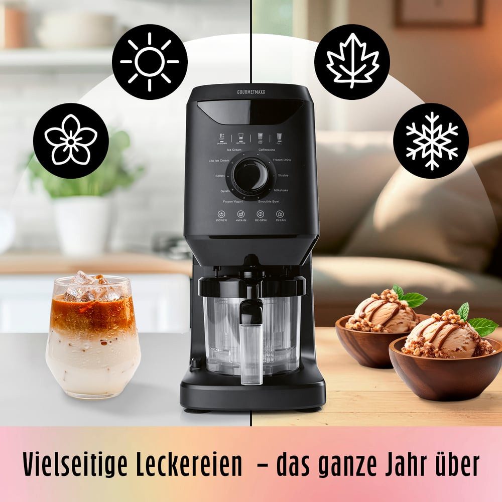 GOURMETmaxx Eismaschine GOURMETmaxx SmoothUp Eismaschine für vielseitige Desserts und Drinks, 800 W, GOURMETmaxx SmoothUp Eismaschine für vielseitige Desserts u – Bild 3 von 5
