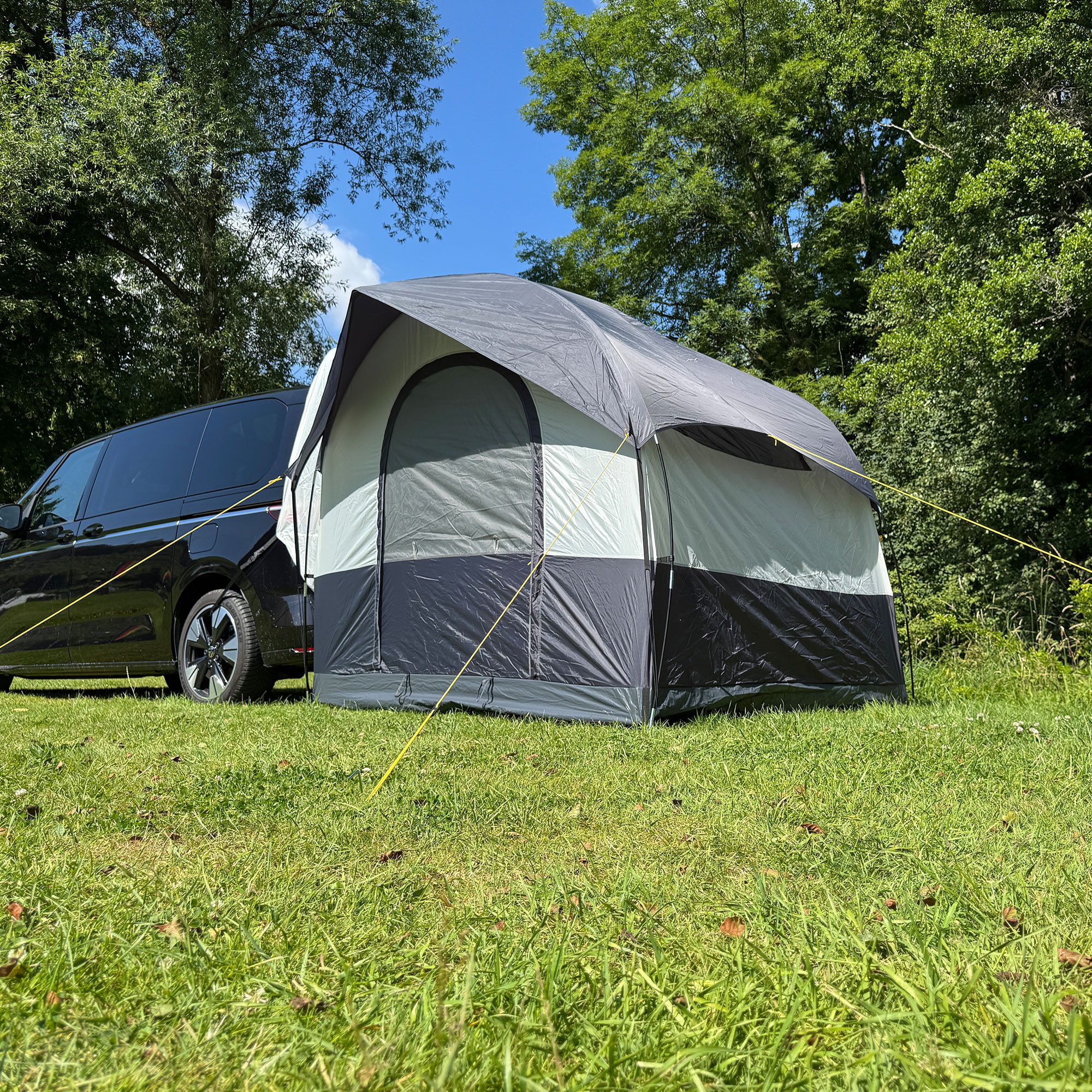 freizeitschmiede Wohnwagenschutzhülle freizeitschmiede® Heckzelt XT – Universal Buszelt in Anthrazit Grau (Packung, XT)