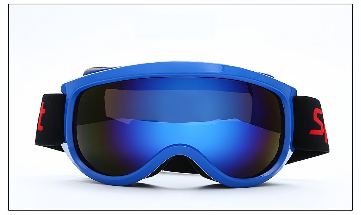 PACIEA Skibrille Windschutzsand große kugelförmige Oberfläche blau