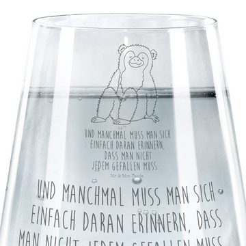 Mr. & Mrs. Panda Glas Affe - Transparent - Geschenk, Trinkglas, Wasserglas, Trinkglas mit G, Premium Glas, Elegantes Design