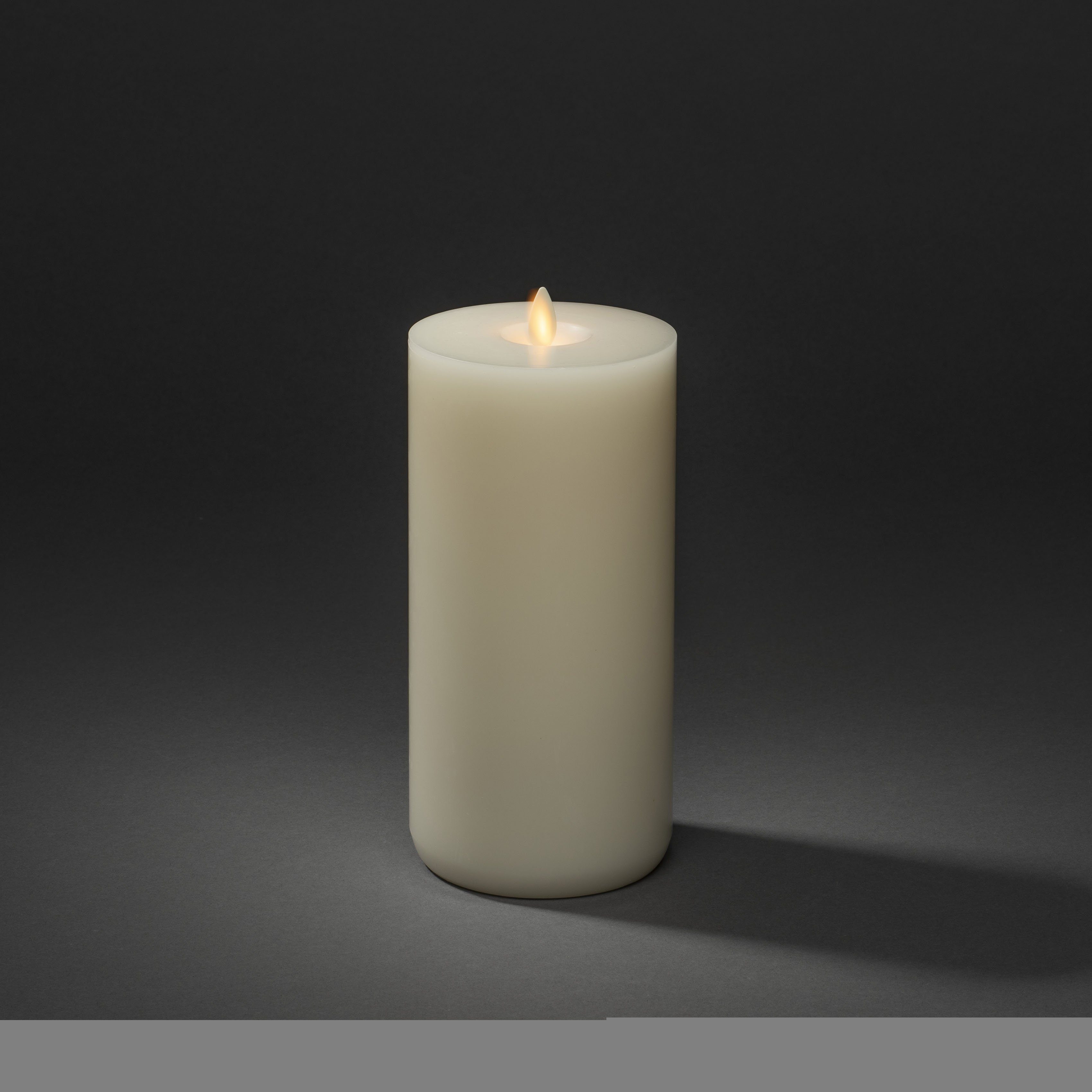 KONSTSMIDE LED-Kerze (1-tlg), Echtwachskerze, handgegossen, mit 3D Flamme, Ausblasfunktion mit Touch