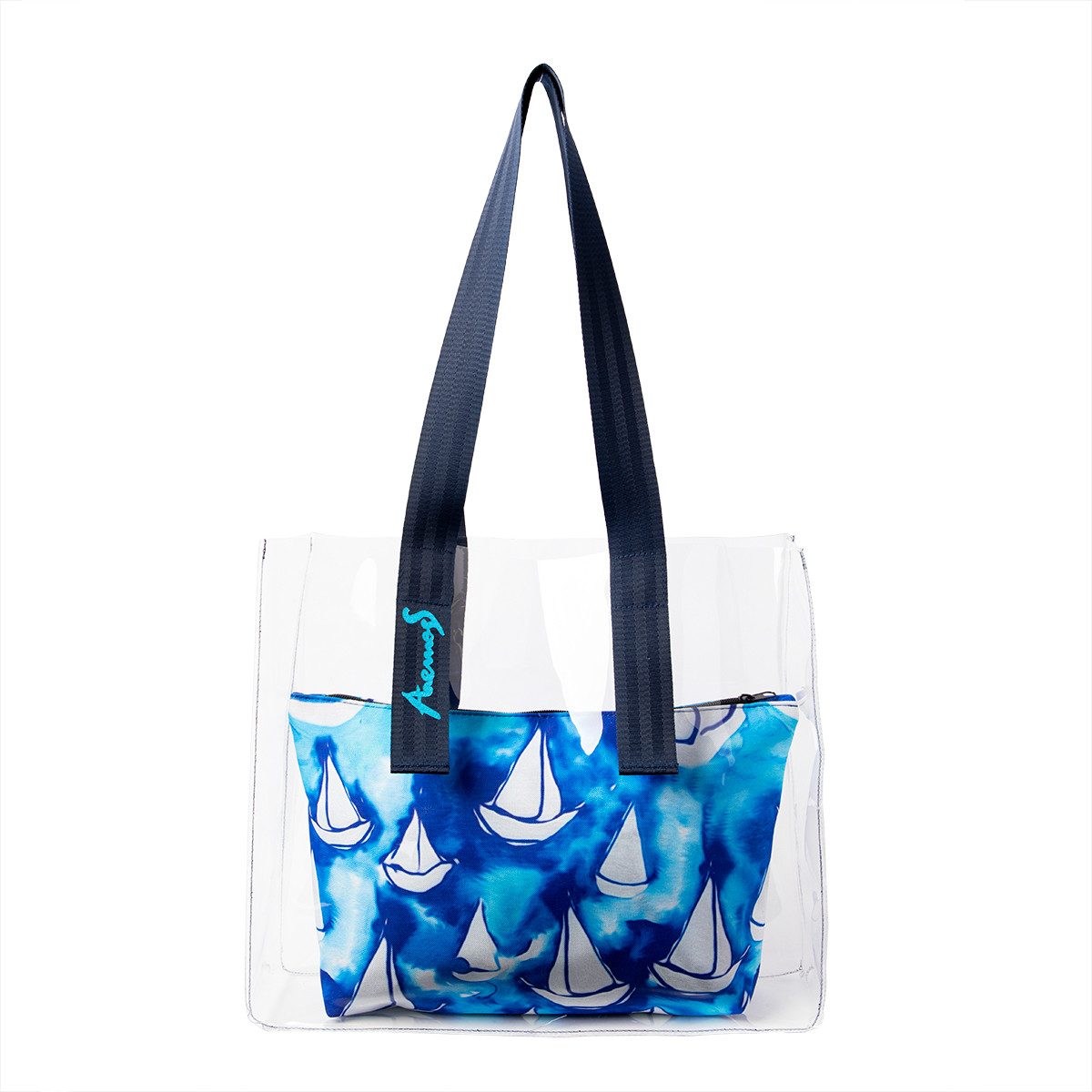 Strandtasche Anemoss Marine Collection Sailboat Tragetasche mit Innentasche