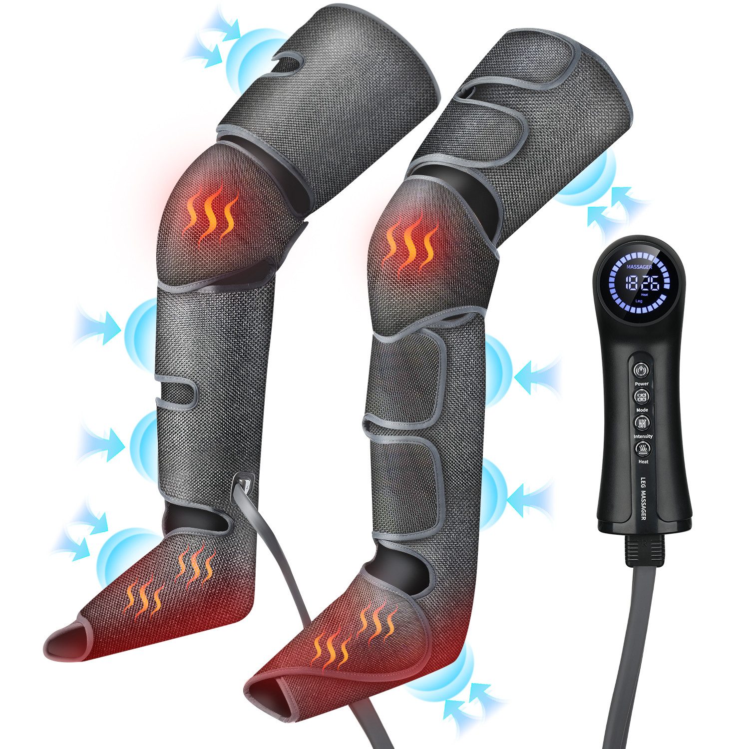 Shiatsu-Massagegerät Luftdruck-Waden-Knie-Fußmassagegerät, Beinwickel-Massagestiefel
