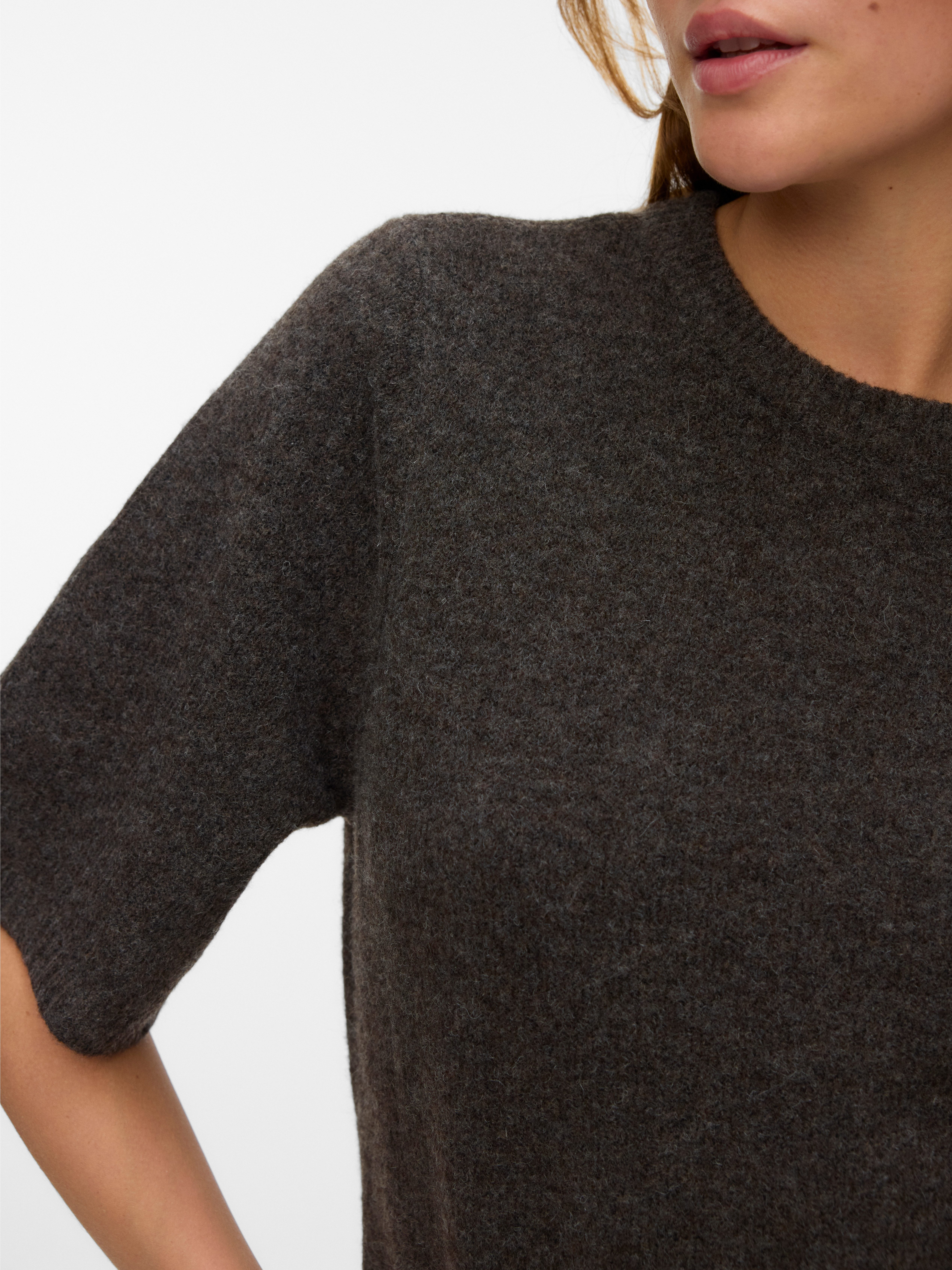 Vero Moda Rundhalspullover VMBOOM 2/4 O-NK OVERSIZE PULLOVE GA NOOS Materialmix, loose fit
