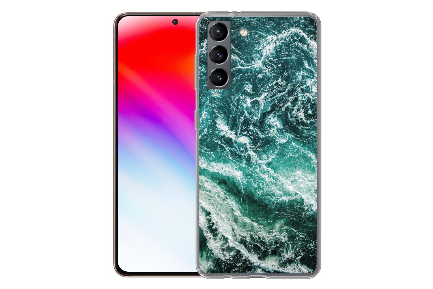 MuchoWow Handyhülle für Samsung Galaxy S21 Marmor - Gemustert - Natursteine, Phone Case, Silikon, Schutzhülle Dünn
