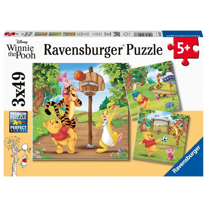 Ravensburger Puzzle 3 x 49 Teile Puzzle Disney Winni Puuh Tag des Sports 05187 49 Puzzleteile
