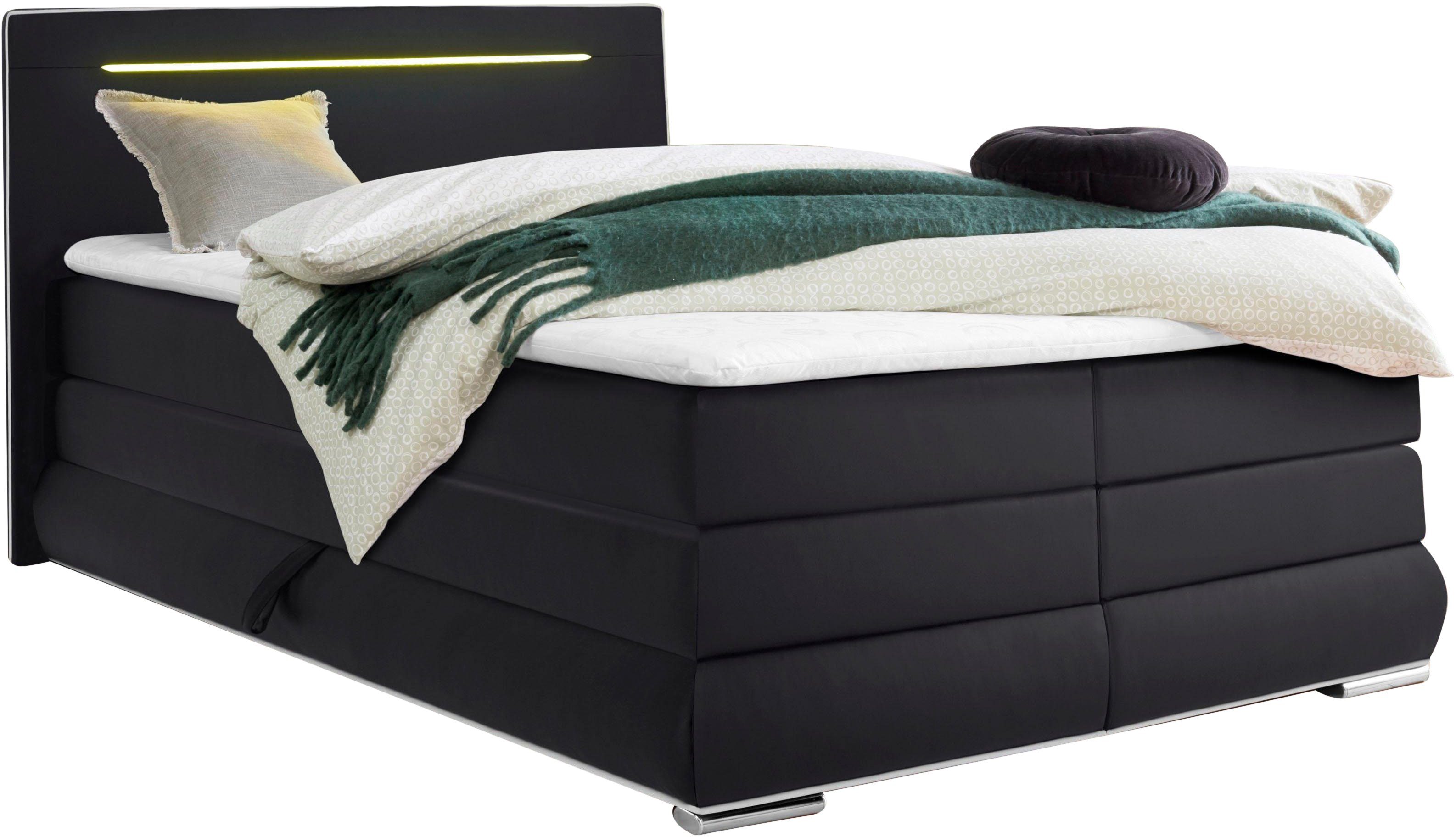 COLLECTION AB Boxspringbett, inkl. Bettkasten, LED-Beleuchtung und Topper